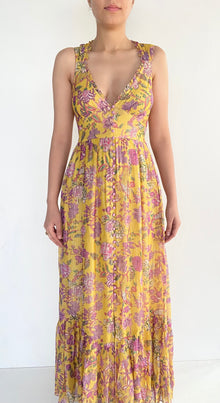 Hemant & Nandita | Dhea Long Dress | Yellow Multi