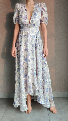 Hemant & Nandita | Dija Long Dress | Iris/White