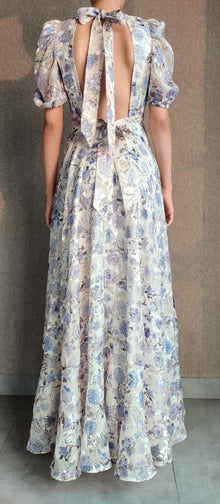 Hemant & Nandita | Dija Long Dress | Iris/White