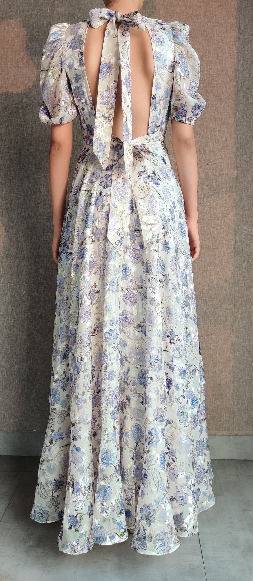 Hemant & Nandita | Dija Long Dress | Iris/White