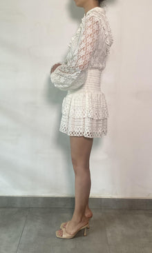 Hemant And Nandita | Fiona Cotton Net Short Dress | White