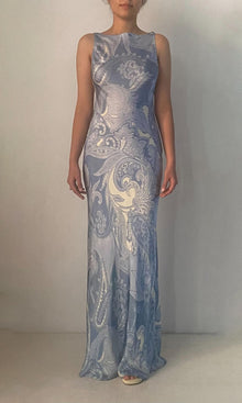 Hemant And Nandita | Fiza Viscose Satin Maxi Dress | Powder Blue