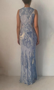 Hemant And Nandita | Fiza Viscose Satin Maxi Dress | Powder Blue