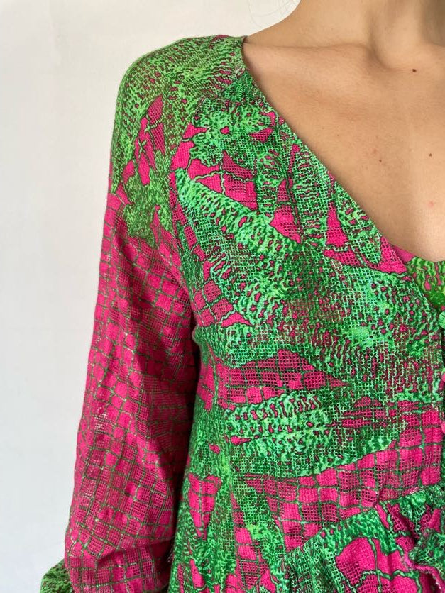 Hemant & Nandita | Goa Kaftan | Green/Pink