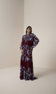 Hemant And Nandita | Hiba Dotted Lurex Top | Merlot