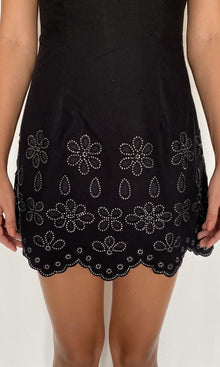 Hemant And Nandita | Hira Cotton Poplin Strapless Mini Dress | Black