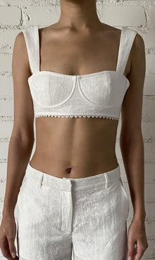 Hemant And Nandita | Ilara Viscose Nylon Jacquard Bandeau | White