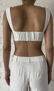 Hemant And Nandita | Ilara Viscose Nylon Jacquard Bandeau | White