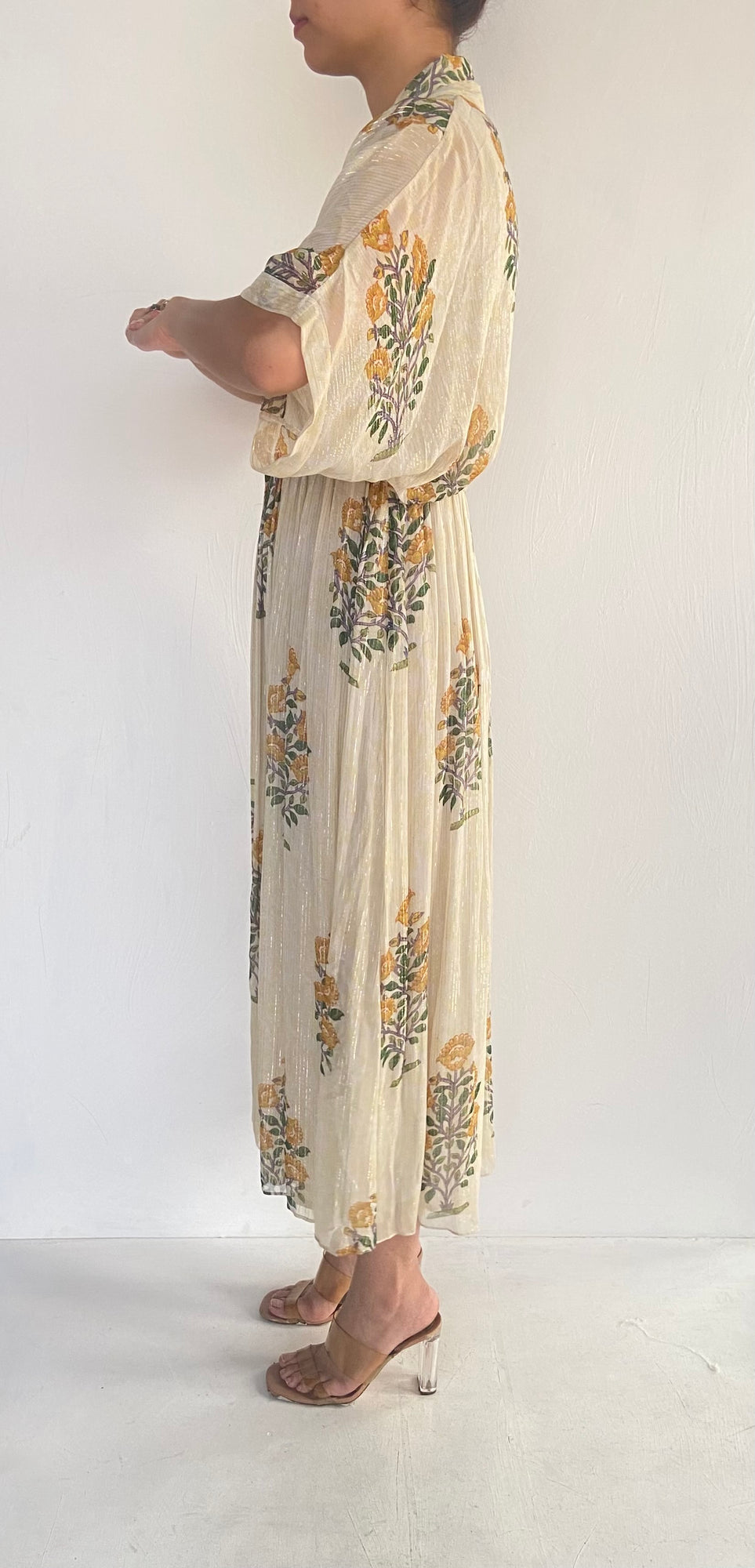 Hemant & Nandita | Chiffon Long Dress | Lemon