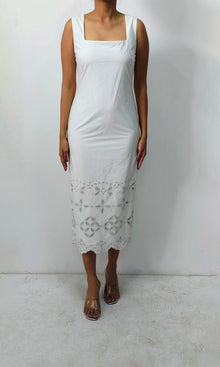 Womens | Inv Cotton Poplin Long Dress | White
