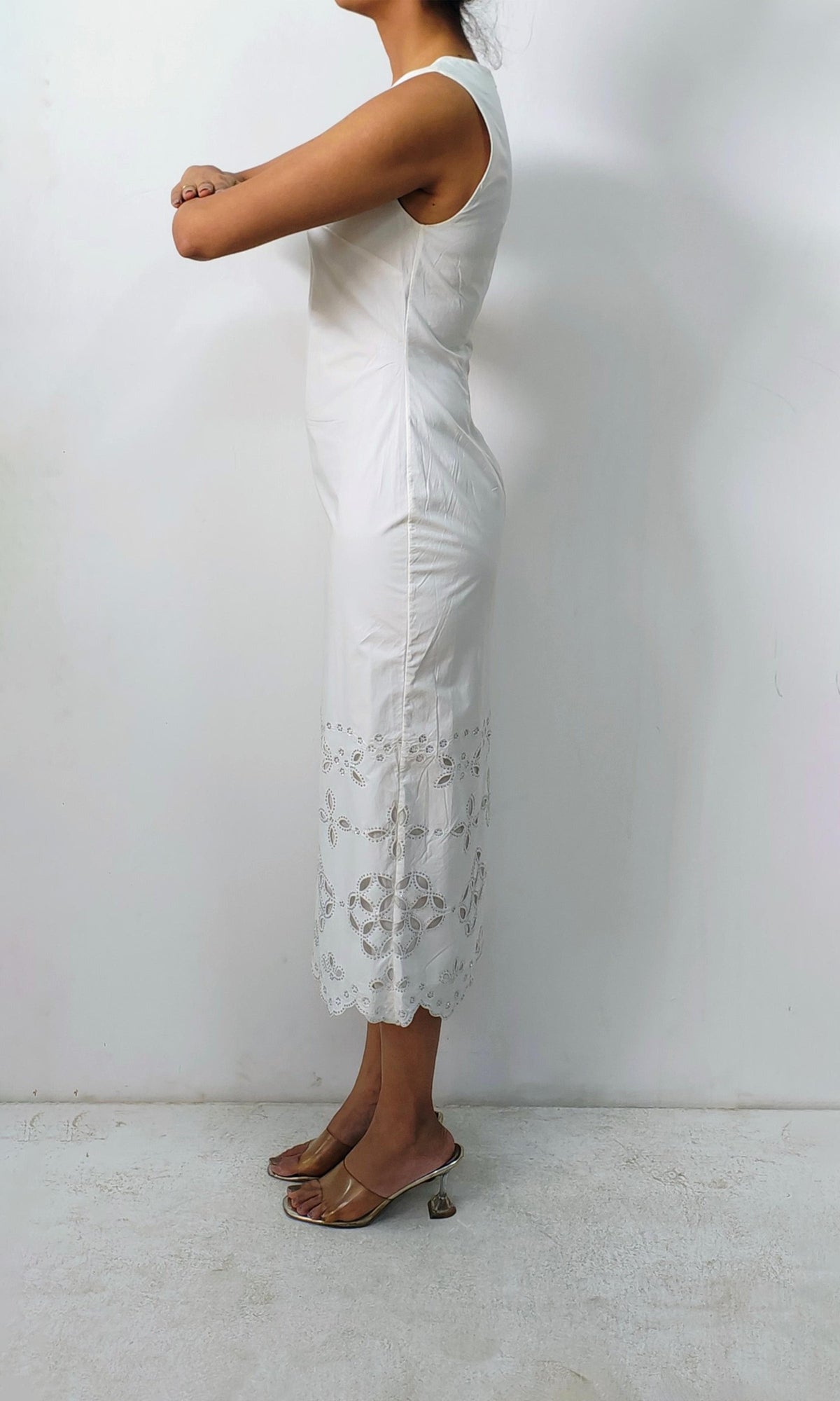 Womens | Inv Cotton Poplin Long Dress | White