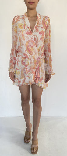 Hemant & Nandita | Printed Short Dress | White