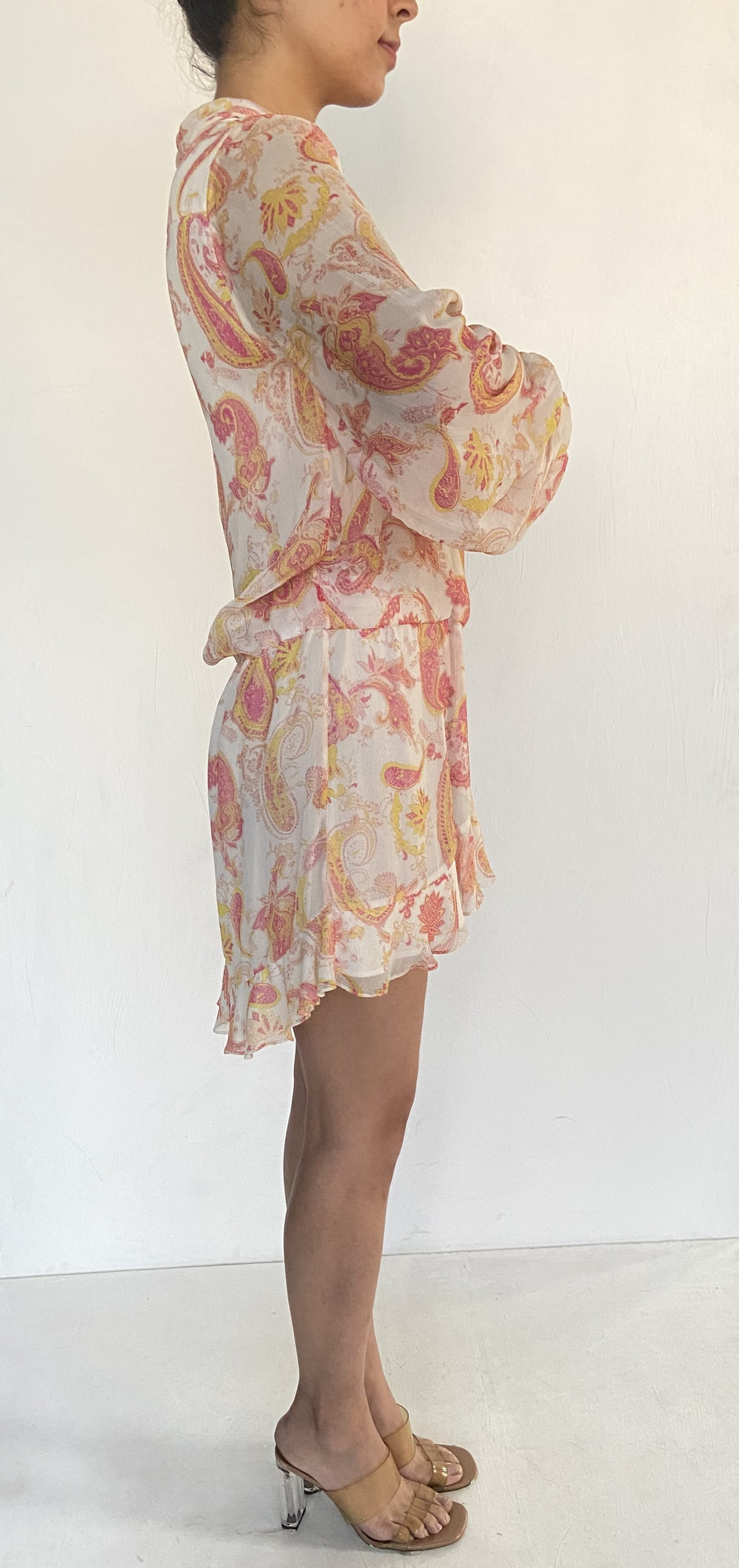 Hemant & Nandita | Printed Short Dress | White