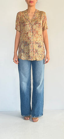 Hemant & Nandita | Lurex Printed Shirt | Brown