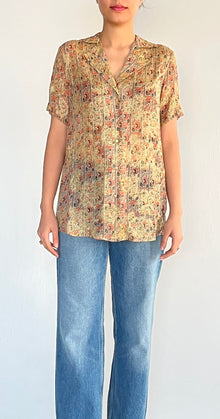 Hemant & Nandita | Lurex Printed Shirt | Brown