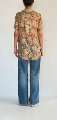Hemant & Nandita | Lurex Printed Shirt | Brown