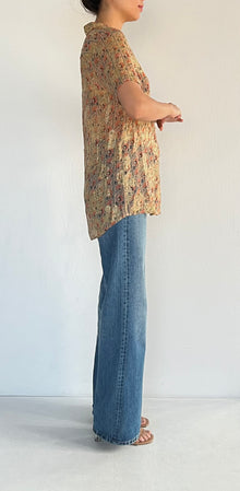 Hemant & Nandita | Lurex Printed Shirt | Brown