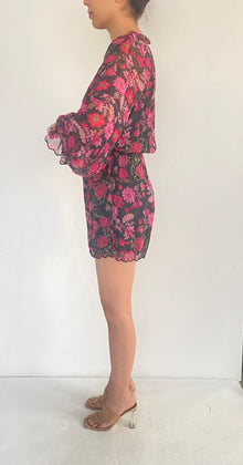 Hemant & Nandita | Floral Print Romper | Black Multi