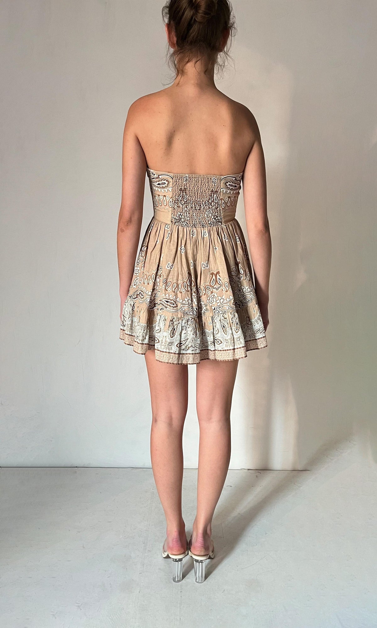 Womens | Inv Linen Cotton Short Dress | Beige