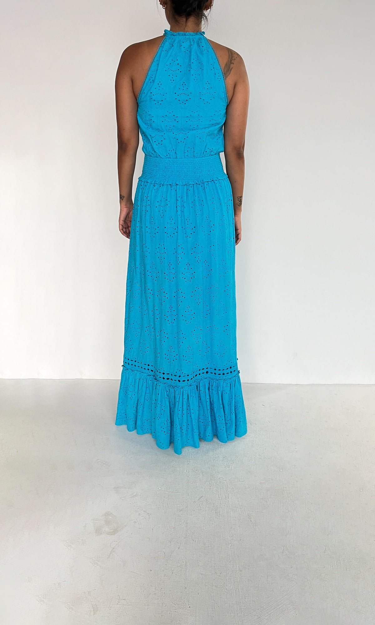 Womens | Inv Cotton Long Dress | Blue