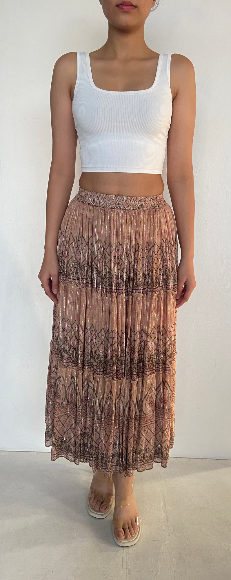 Hemant & Nandita | Noor Midi Skirt | Brown