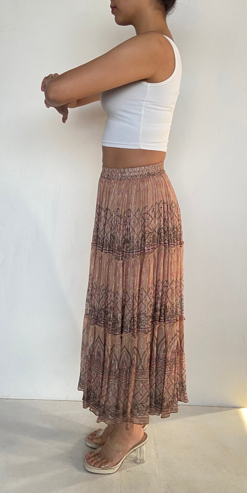 Hemant & Nandita | Noor Midi Skirt | Brown