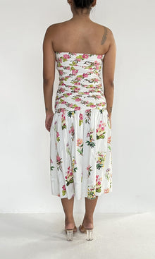 Hemant And Nandita | Inv Cotton Poplin Midi Dress | White Multi
