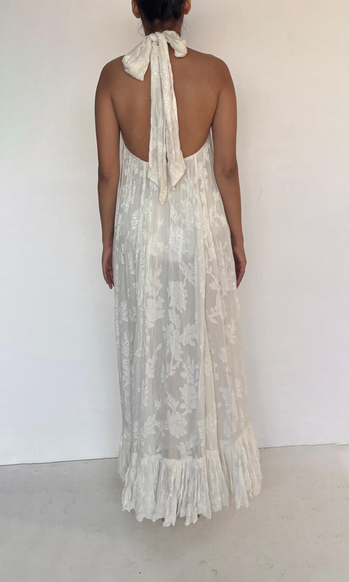 Hemant And Nandita | Inv Viscose Jacquard Long Dress | White