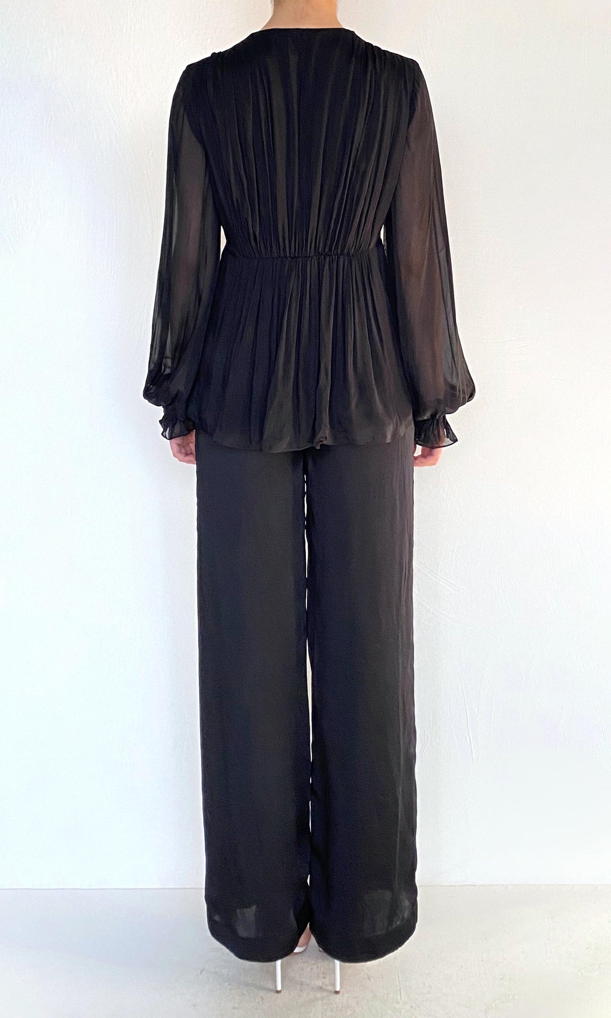 Womens | Johi Viscose Satin Straight Pants | Solid Black