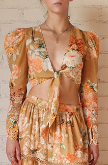 Hemant & Nandita | Jolie Floral Crop Top | Nude