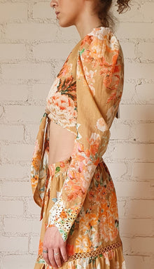 Hemant & Nandita | Jolie Floral Crop Top | Nude