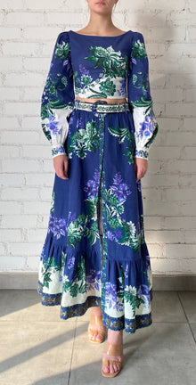 Hemant & Nandita | Keva Long Skirt | Green/Blue
