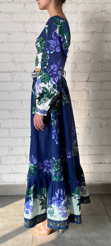 Hemant & Nandita | Keva Long Skirt | Green/Blue