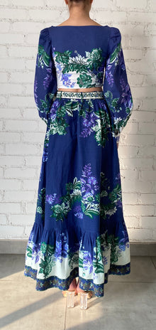 Hemant & Nandita | Keva Long Skirt | Green/Blue