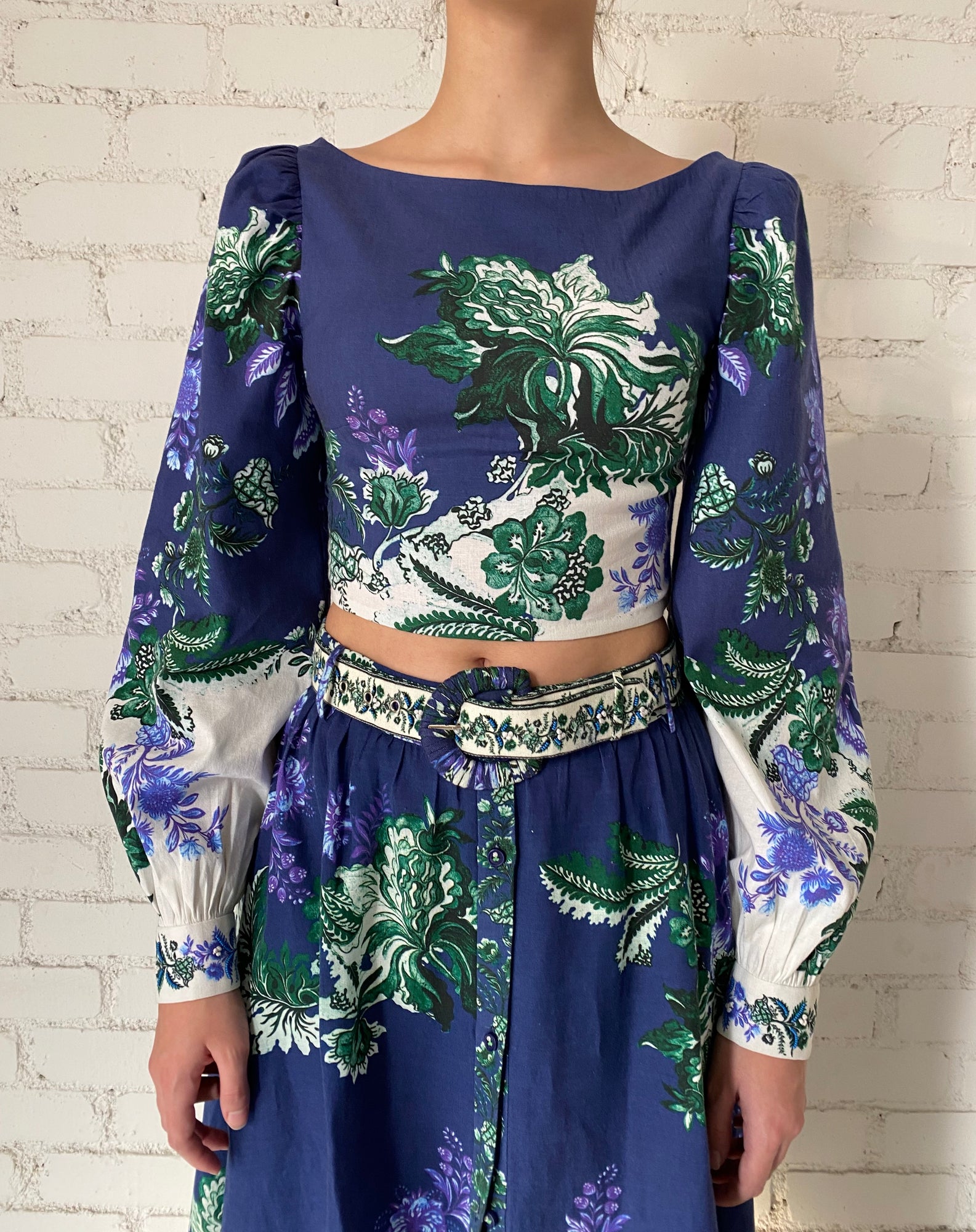 Hemant & Nandita | Keva Crop Top | Green/Blue