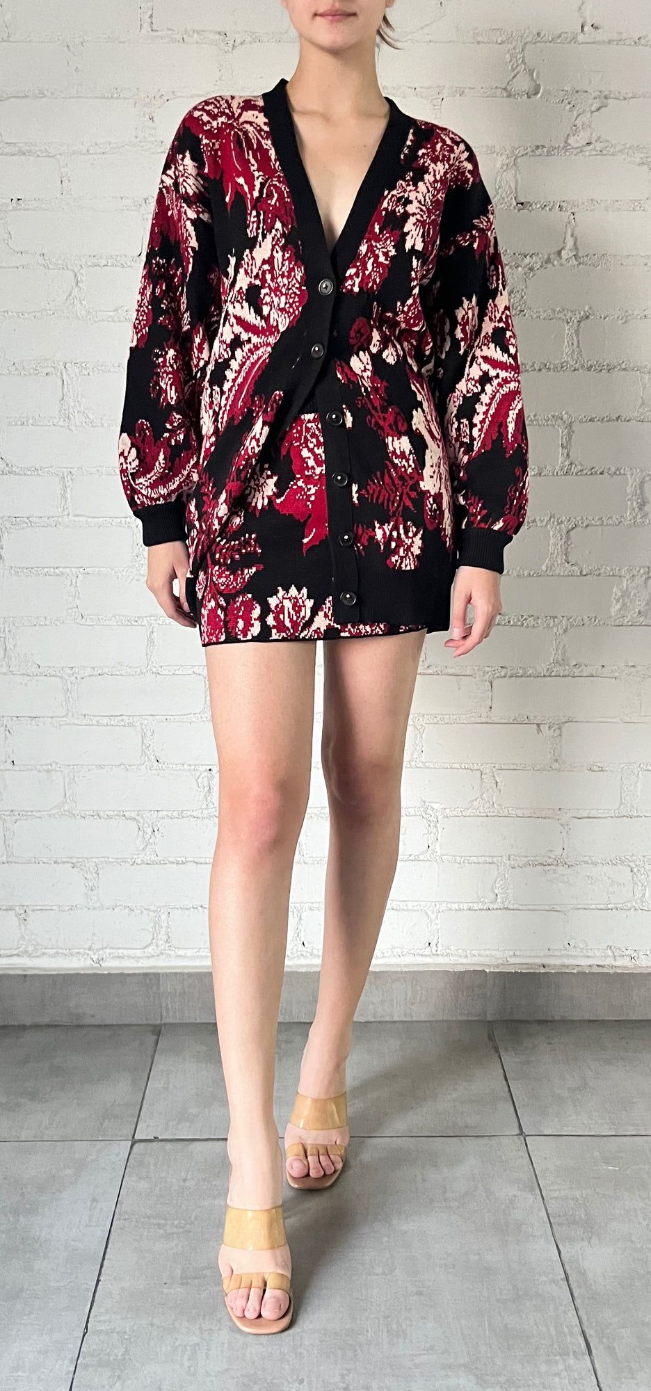 Hemant & Nandita | Aafa Mini Skirt | Black/Burgandy