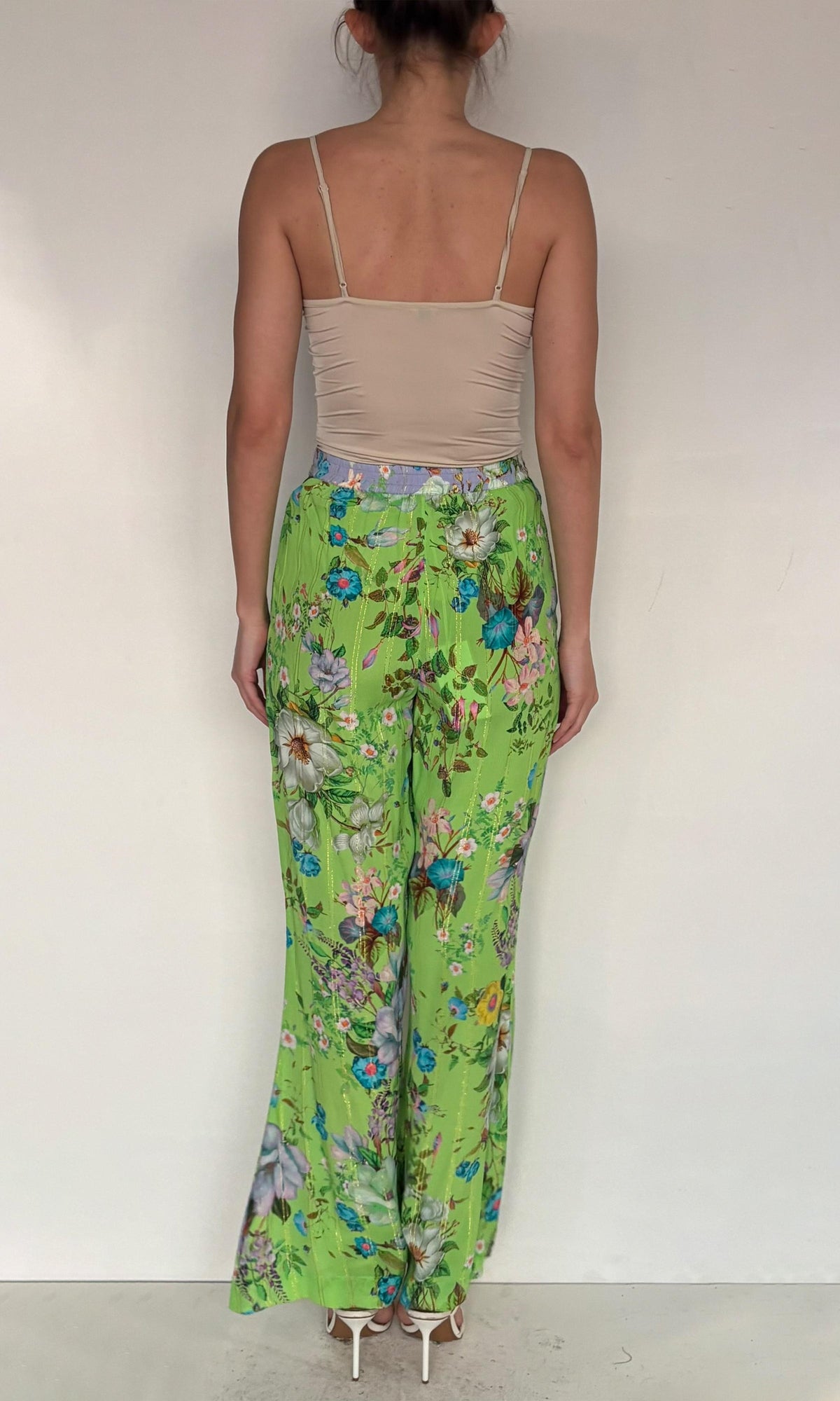 Hemant And Nandita | Laya Moss Crepe Pants | Green