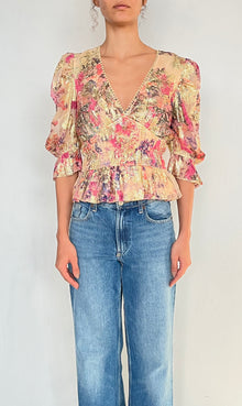 Hemant & Nandita | Leah Peplum Top | Multicolor