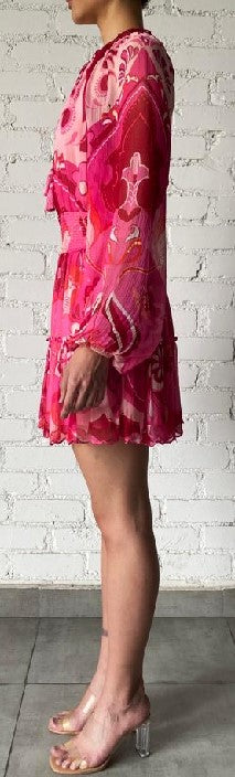 Hemant & Nandita | Malak High-Neck Short Dress | Pink