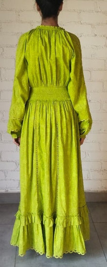 Hemant & Nandita | Mavi Long Dress | Lime Green