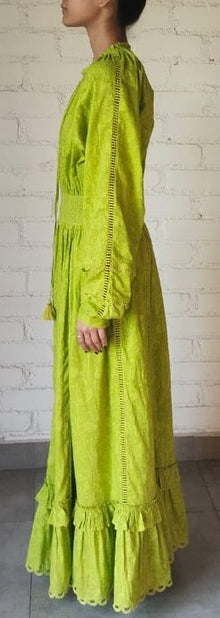 Hemant & Nandita | Mavi Long Dress | Lime Green