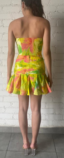 Hemant & Nandita | Mina Short Dress | Yellow Multi