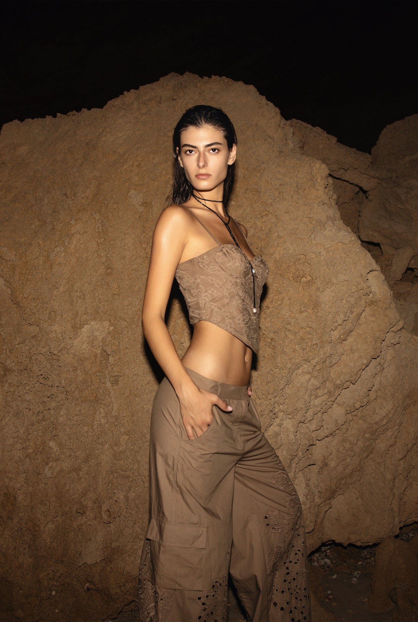 Hemant & Nandita | Mohi Corset Tube Top | Brown