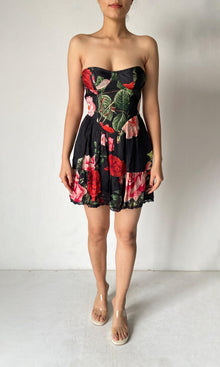 Hemant And Nandita | Maaz Viscose Satin Short Dress | Black Multi