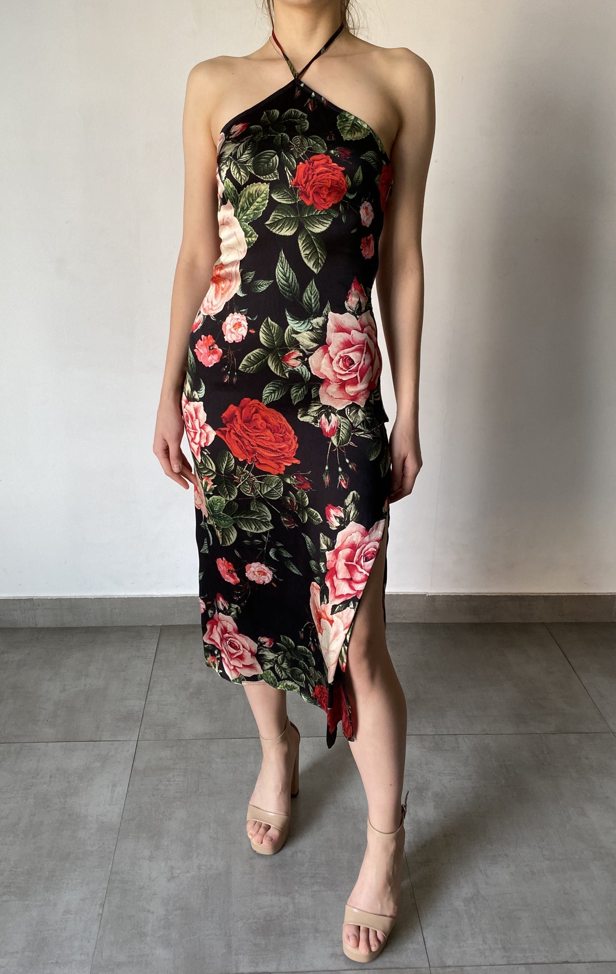 Hemant & Nandita | Halter-Neck Midi Dress | Black
