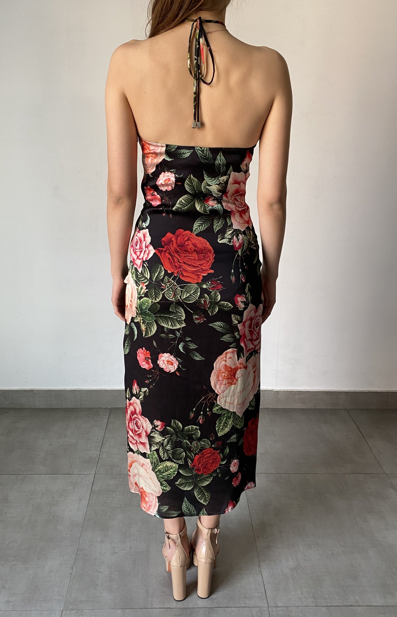 Hemant & Nandita | Halter-Neck Midi Dress | Black