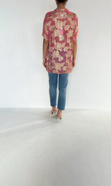 Hemant And Nandita | Nara Viscose Georgette Lurex Shirt | Pink