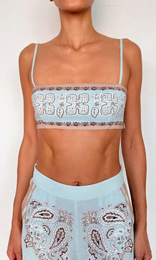 Hemant And Nandita | Navi Viscose Heavy Crepe Bralette | Blue Brown