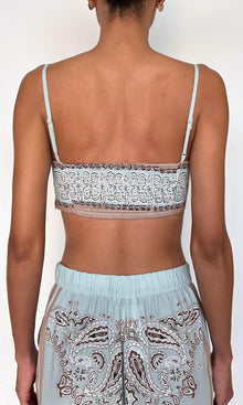 Hemant And Nandita | Navi Viscose Heavy Crepe Bralette | Blue Brown