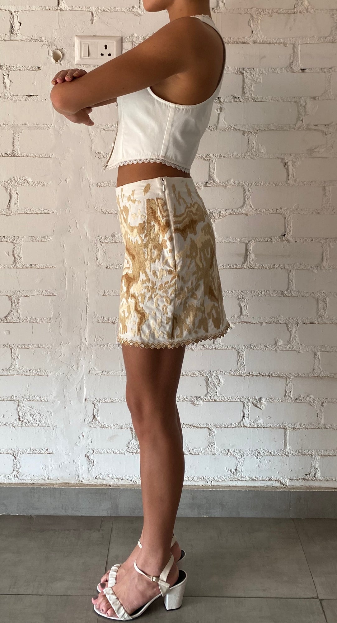 Hemant & Nandita | Nima Mini Skirt | Beige